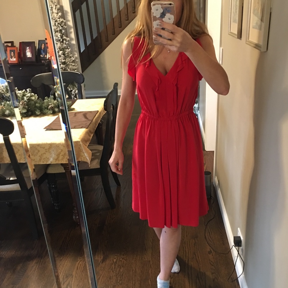 Ann Taylor red silk dress